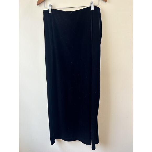 Apostrophe Black Velvet Stretch Maxi Skirt Gothic Dark Fairy Whimsigoth Large - Picture 3 of 9
